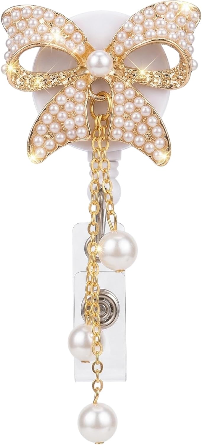 Bling Camellia Flower Badge Reel