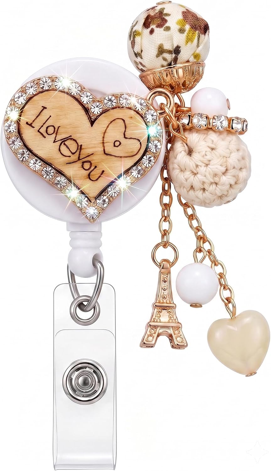 Bling Camellia Flower Badge Reel
