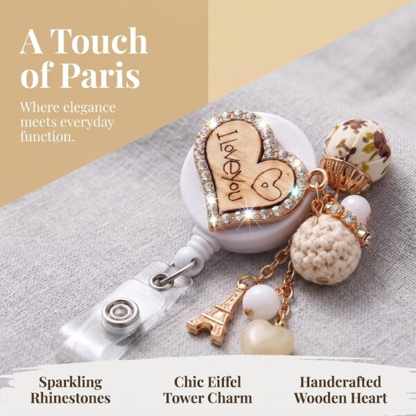 I Love You Heart badge reel detail