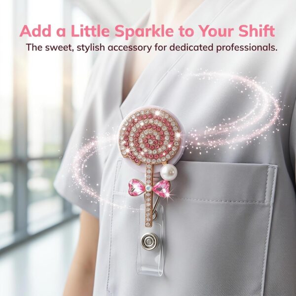 Bling Lollipop badge reel detail
