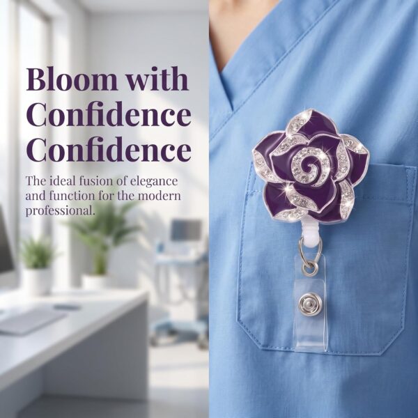 Purple badge reel detail