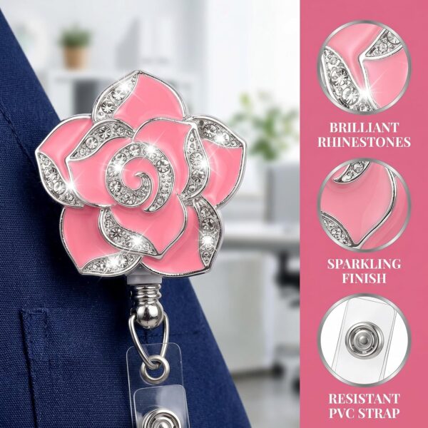 Pink badge reel detail