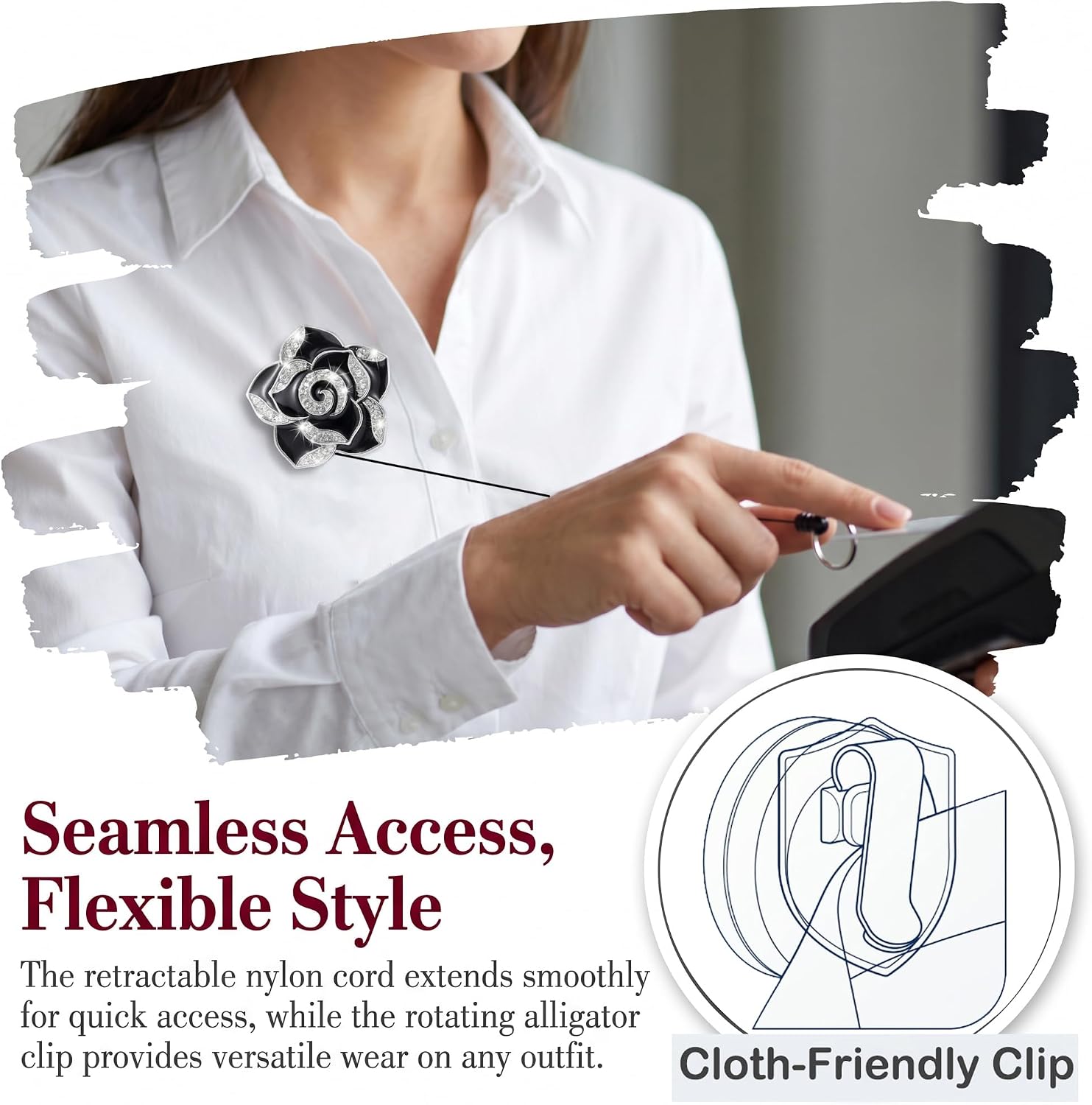 Black badge reel detail