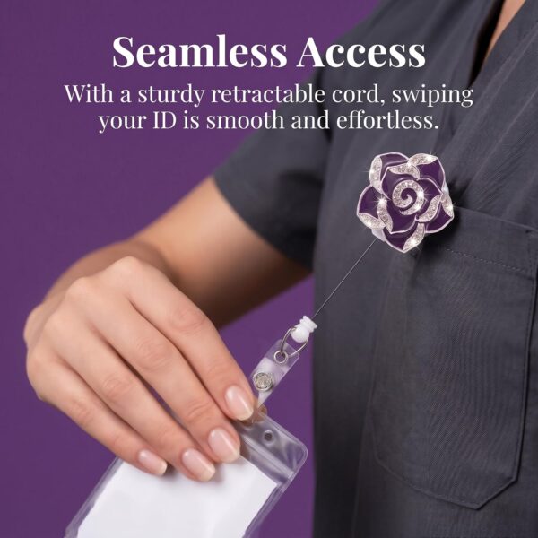 Purple badge reel detail